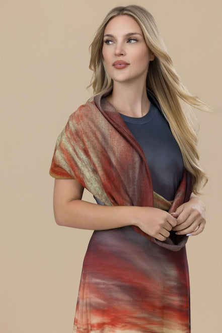 Nora Infinity Scarf (Sweater Knit) - Sunset at Longboat Key