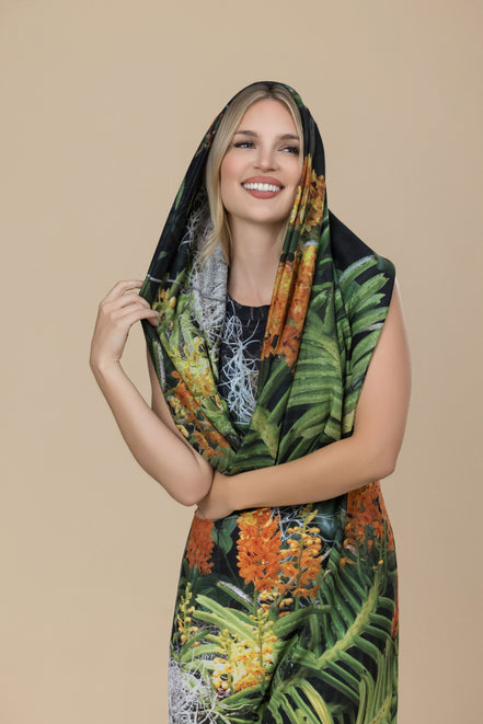 Nora Infinity Scarf (Sweater Knit) - Luscious Tangerine