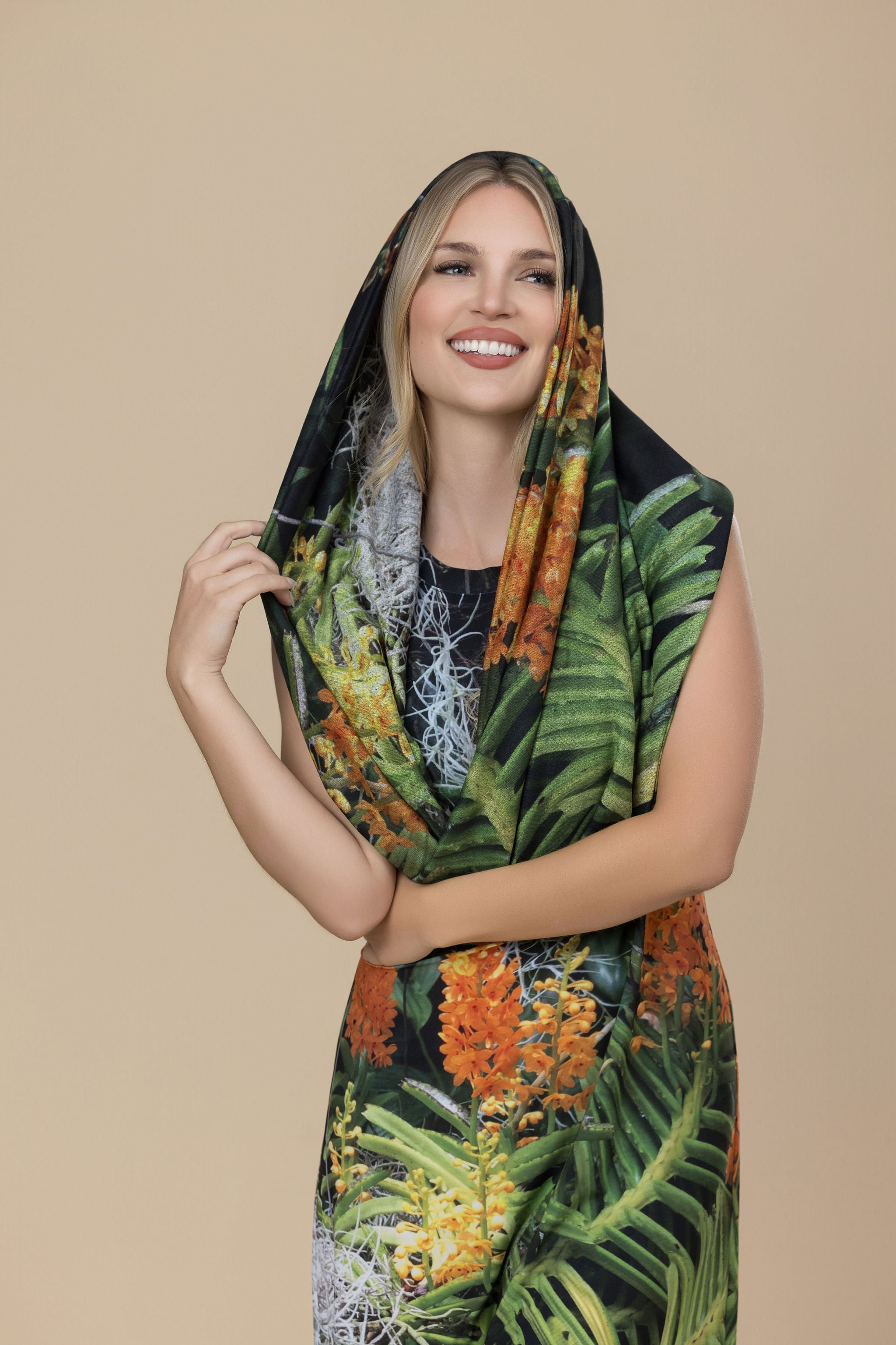 Luscious Tangerine Sweater Knit Nora Infinity Scarf