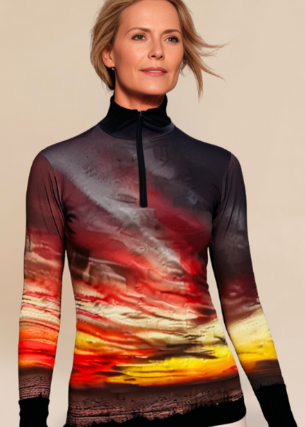 Jamie Zip Top - Sunset at Longboat Key