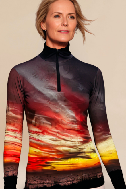 Jamie Zip Top - Sunset at Longboat Key