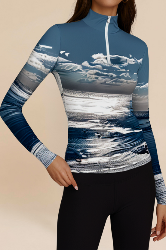 Jamie Zip Top - Birds at Sunrise