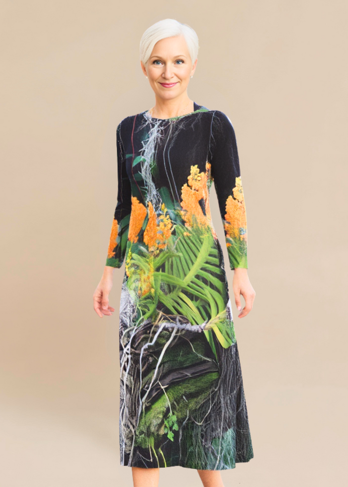 Vestido largo Liliana - Mandarina deliciosa