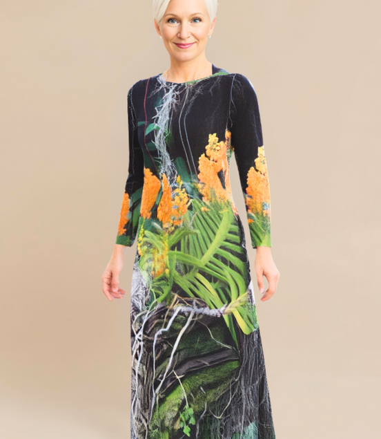 Vestido largo Liliana - Mandarina deliciosa