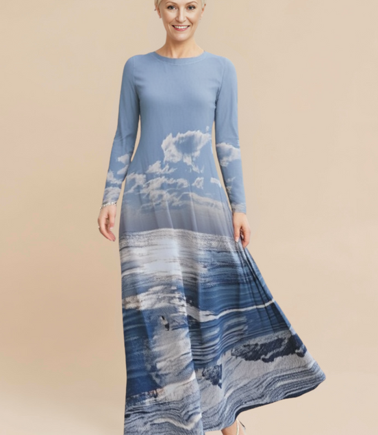 Vestido largo Liliana - Pájaros al amanecer