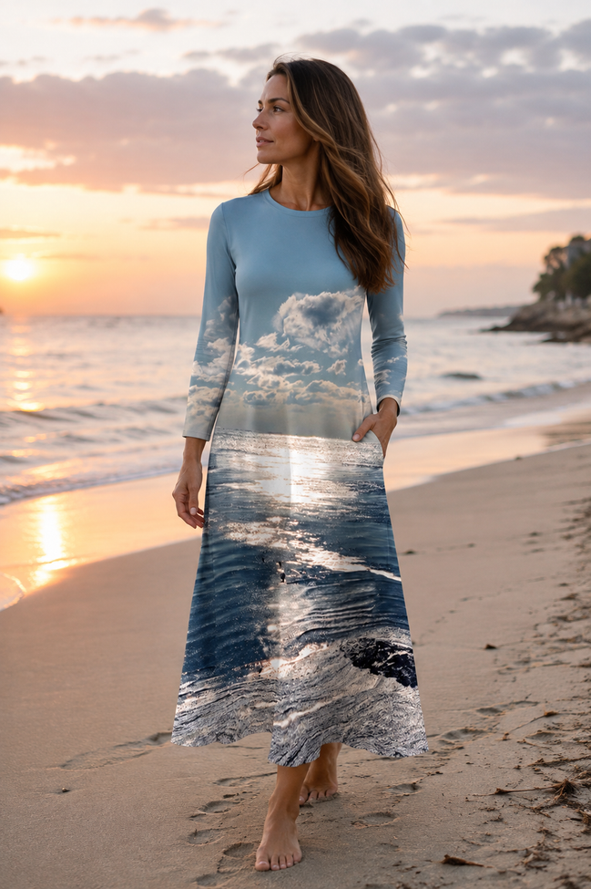 Liliana Maxi Dress - Birds at Sunrise
