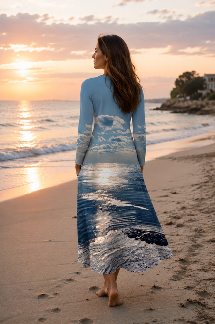 Liliana Maxi Dress - Birds at Sunrise