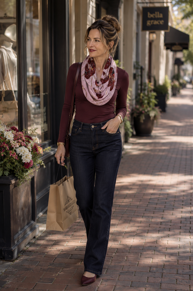 Nora (Sweater Knit) Infinity Scarf - Pink Poppi