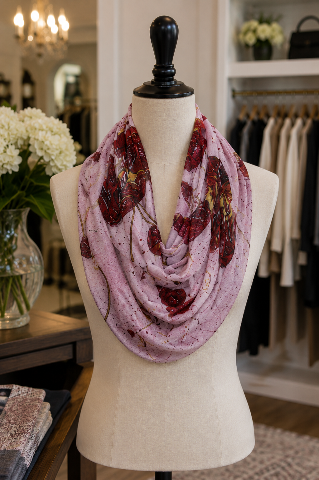 Nora (Sweater Knit) Infinity Scarf - Pink Poppi