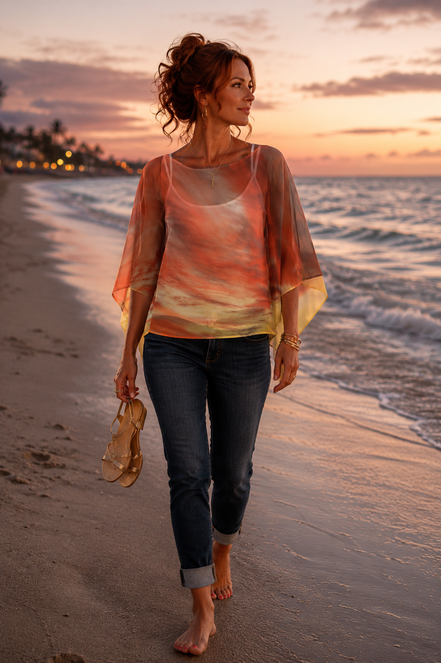 Scarlet Shawl - Sunset at Longboat Key