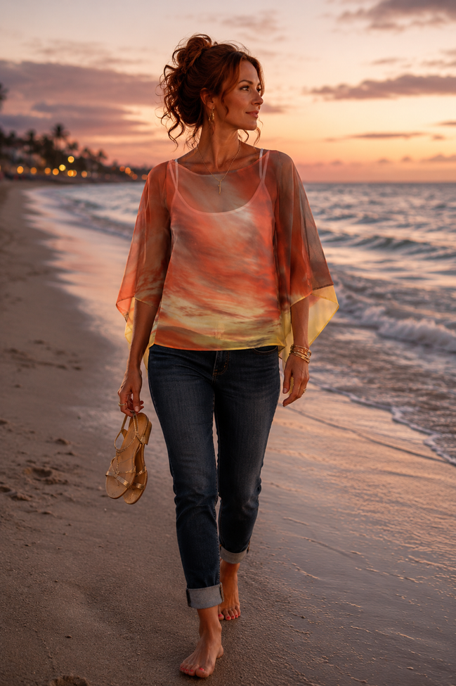 Scarlet Shawl - Sunset at Longboat Key