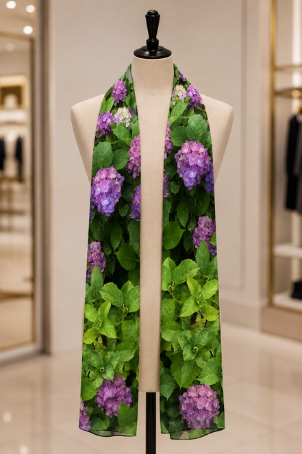 Vivienne In Knit Chiffon Scarf - Hydrangea Haven