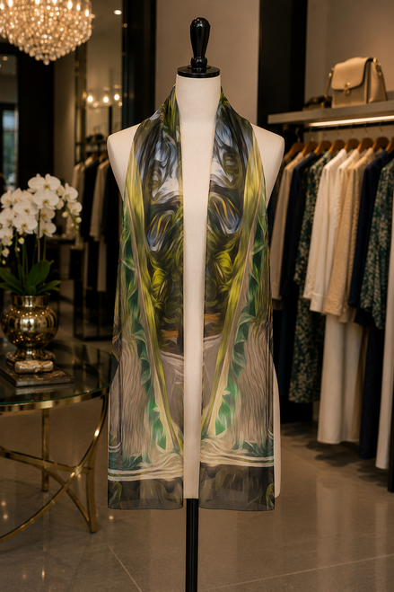 Vivienne In Knit Chiffon Scarf - Whimsy Sail