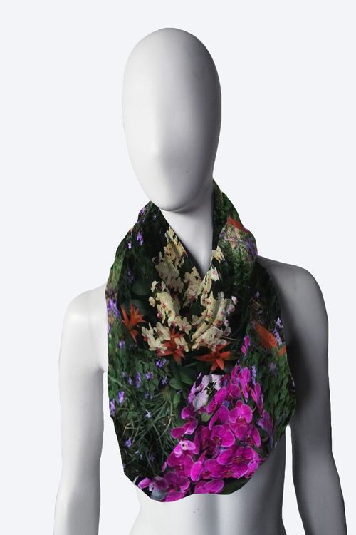 Nora (Sweater Knit) Infinity Scarf - Flowers Galore