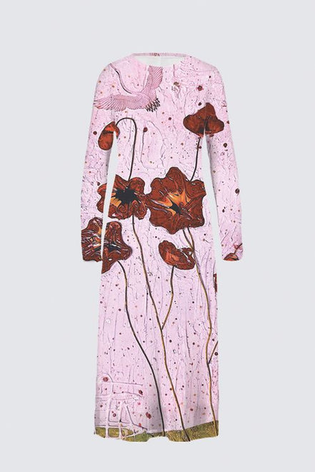 Daniela Maxi (White Lining) Dress - Pink Poppi