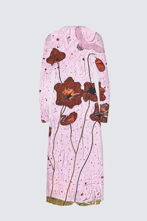 Daniela Maxi (White Lining) Dress - Pink Poppi