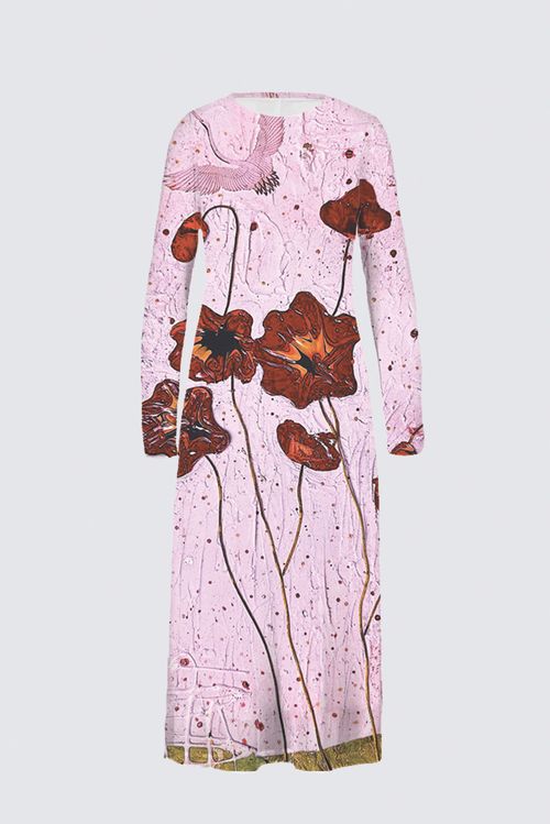 Daniela Maxi (White Lining) Dress - Pink Poppi