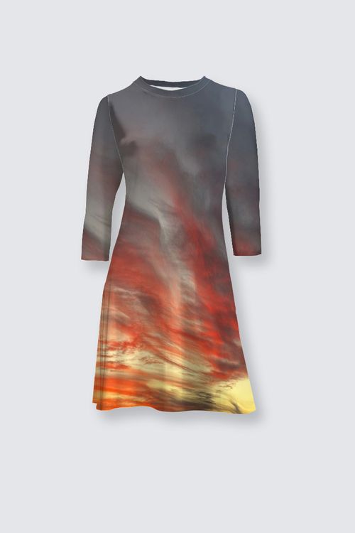 Laura Flare Dress - Sunset at Longboat Key