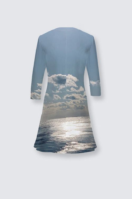 Laura Flare Dress - Birds at Sunrise