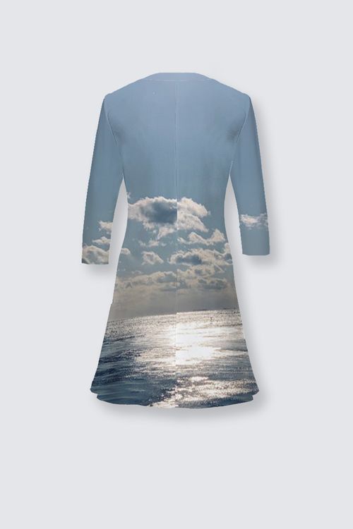 Laura Flare Dress - Birds at Sunrise