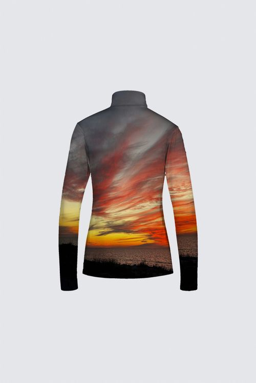 Jamie (Black Zipper) Top - Sunset at Longboat Key