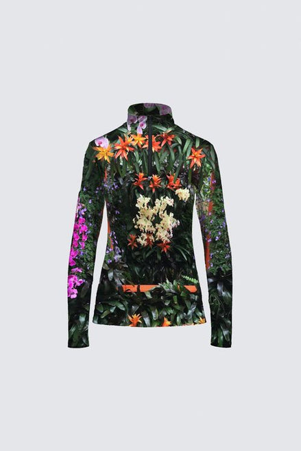 Jamie (Black Zipper) Top - Flowers Galore