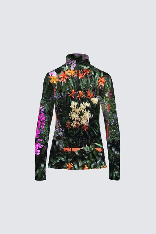 Jamie (Black Zipper) Top - Flowers Galore