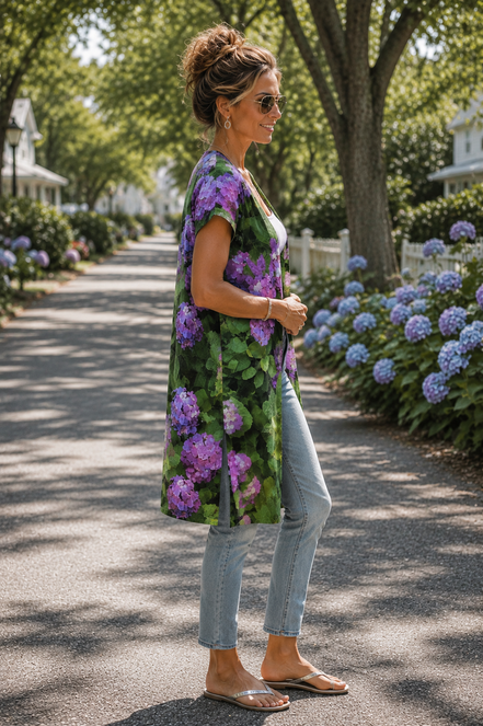 YK Kimono Wrap - Hydrangea Haven