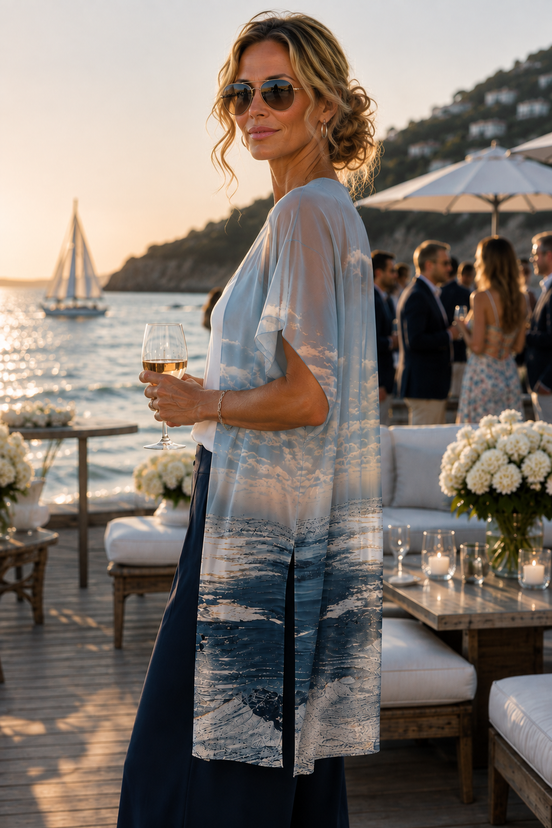 YK Kimono Wrap - Birds at Sunrise
