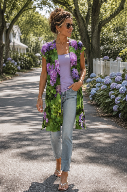YK Kimono Wrap - Hydrangea Haven