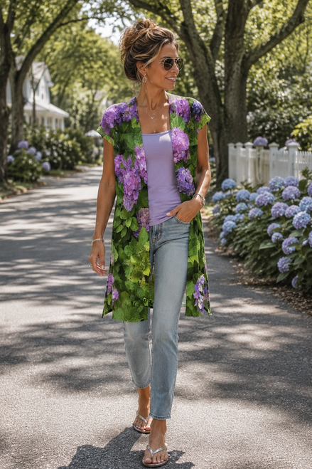 YK Kimono Wrap - Hydrangea Haven