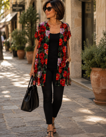 YK Kimono Wrap - Tulips