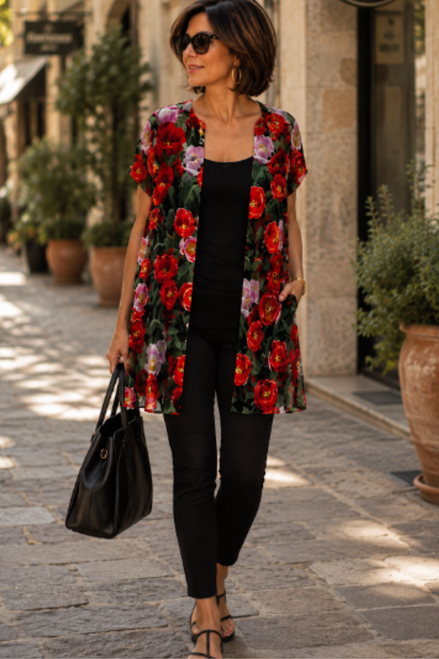 YK Kimono Wrap - Tulips