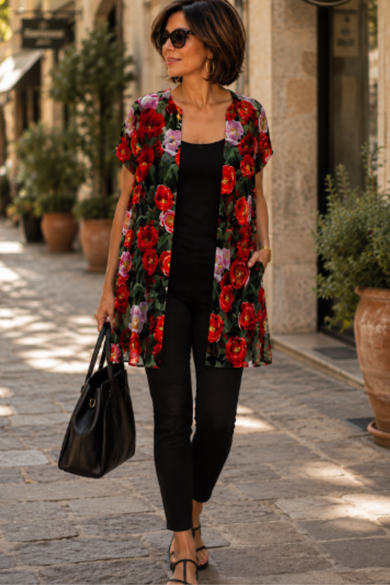 YK Kimono Wrap - Tulips