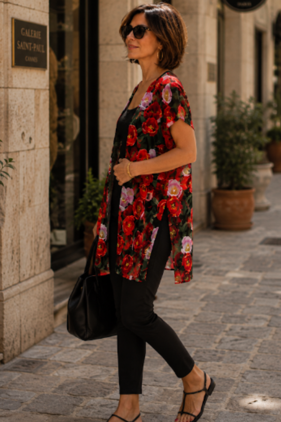 YK Kimono Wrap - Tulips
