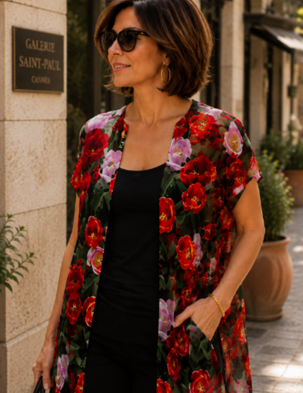 YK Kimono Wrap - Tulips