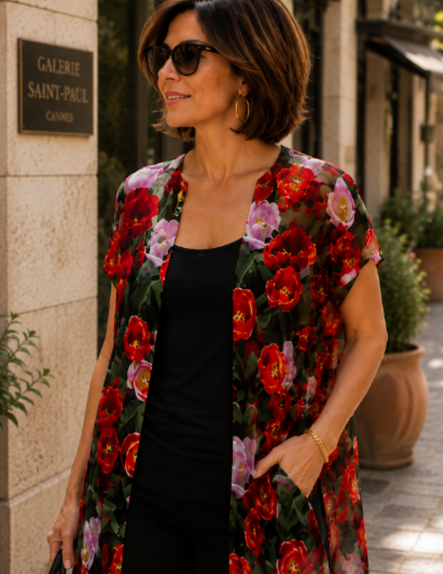 YK Kimono Wrap - Tulips
