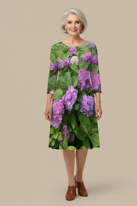 Laura Flare Dress - Hydrangea Haven