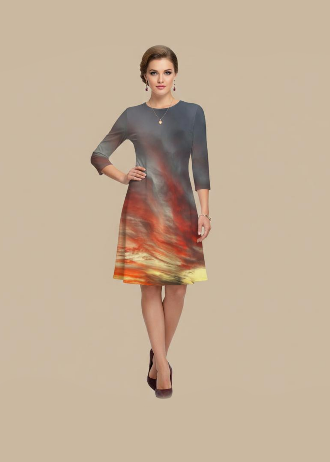 Laura Flare Dress- Sunset at Longboat Key