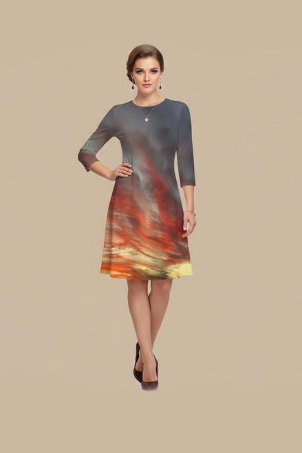Laura Flare Dress- Sunset at Longboat Key