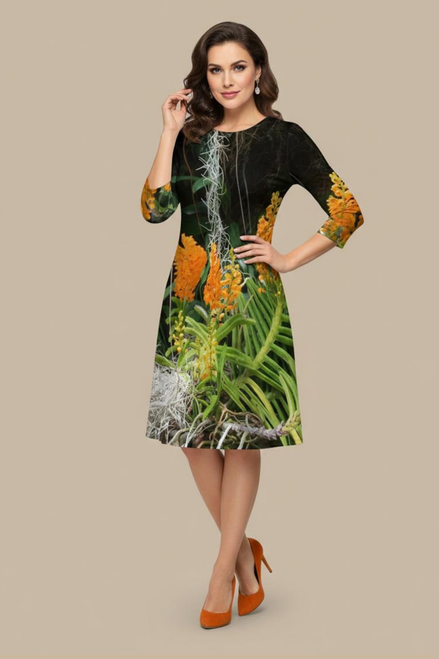 Laura Flare Dress - Luscious Tangerine