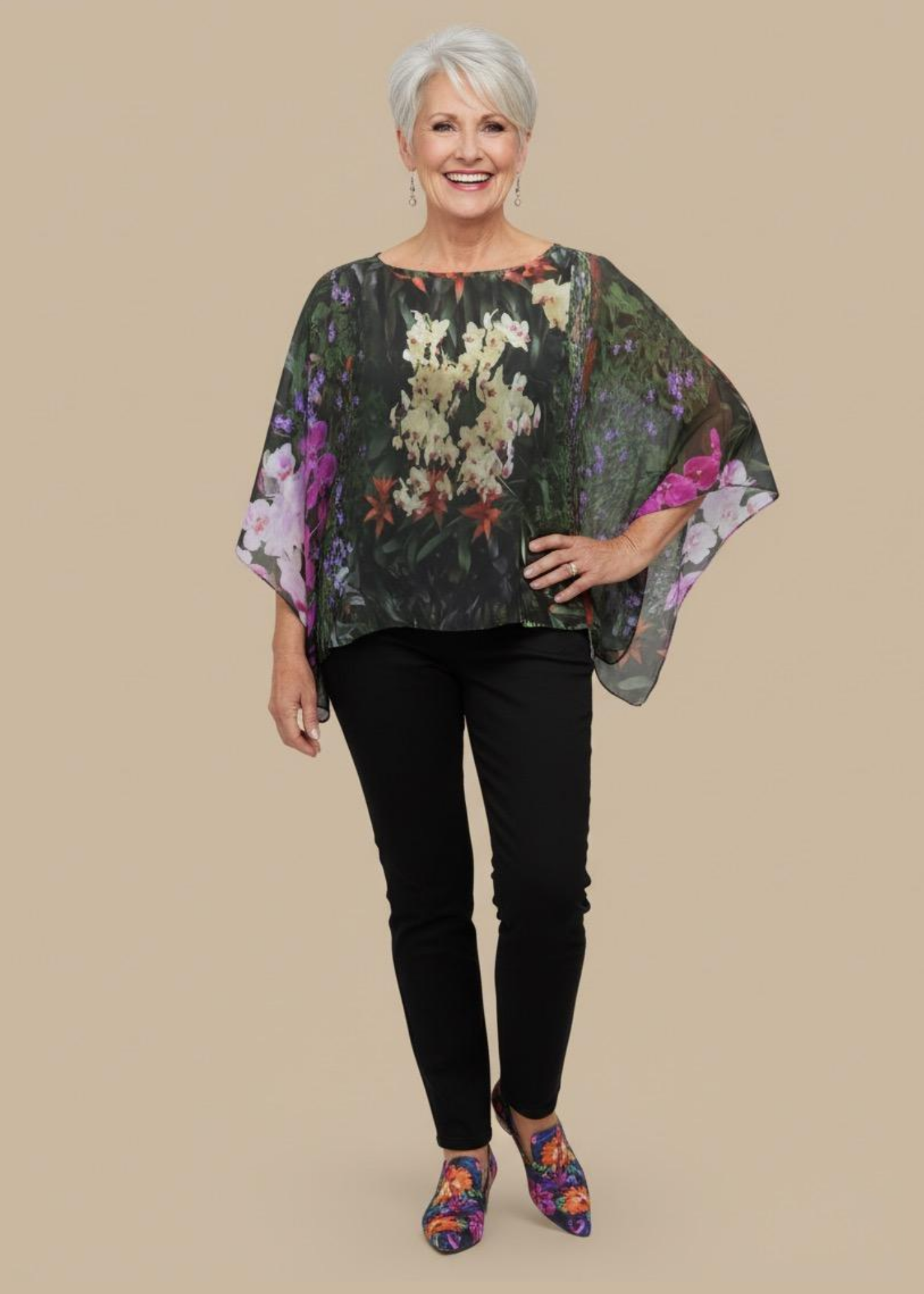 Scarlet Shawl - Flowers Galore