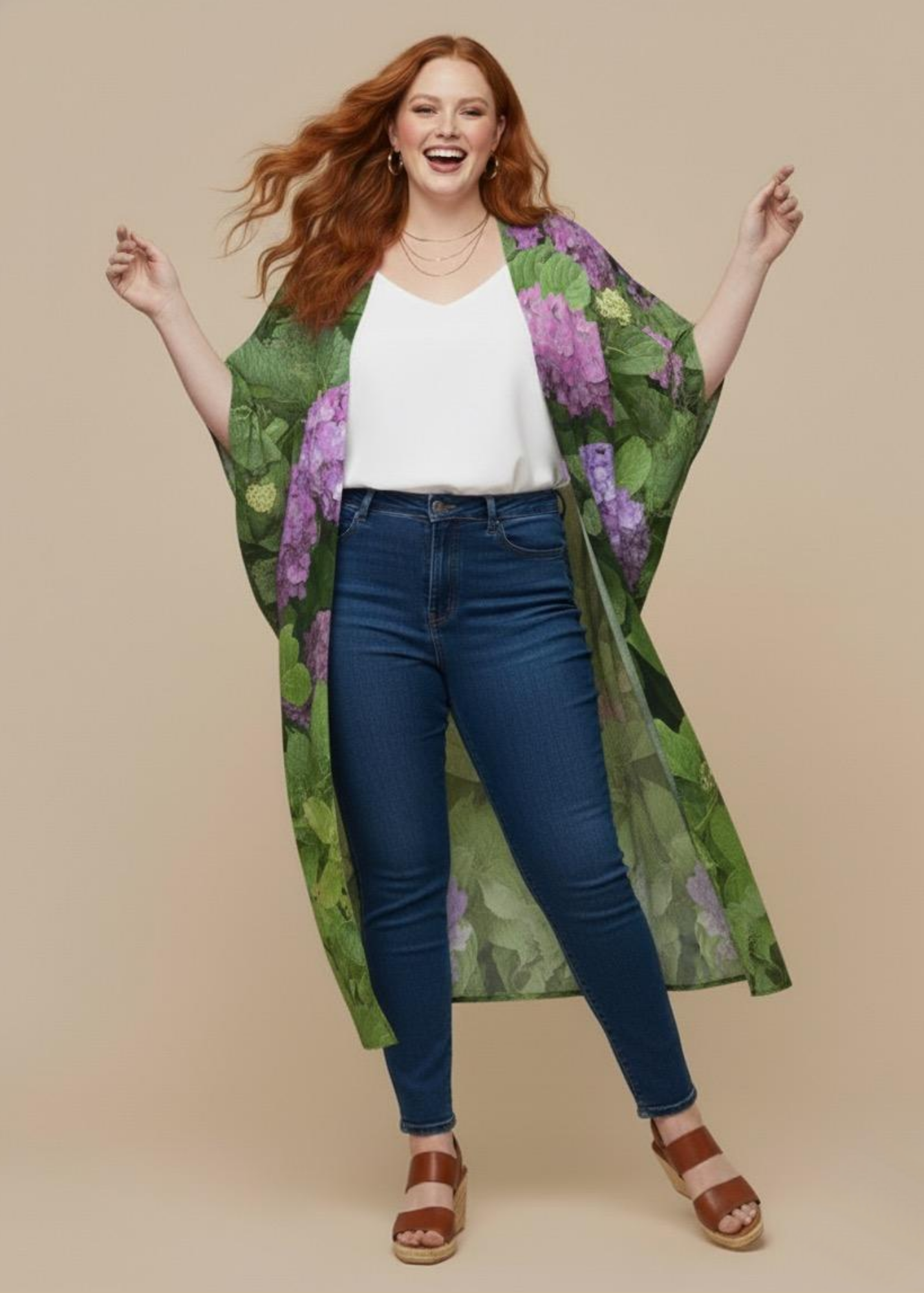 YK Kimono Wrap - Hydrangea Haven