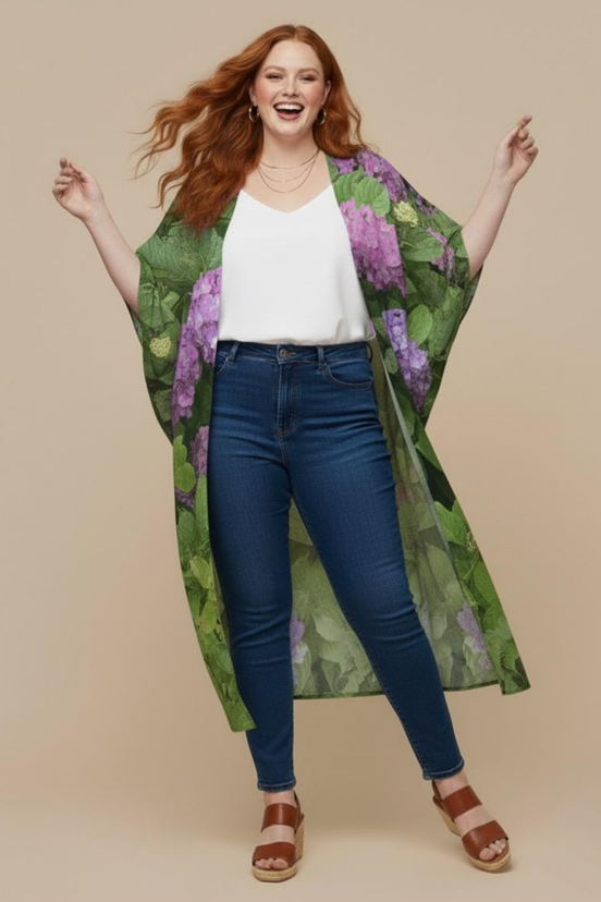 YK Kimono Wrap - Hydrangea Haven