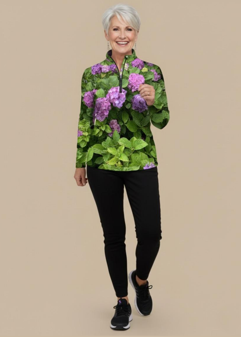 Hydrangea Haven Jamie Black Zip Top