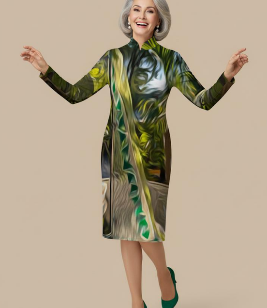 Whimsy Sail Victoire Black Zip-Up Sweater Knit Dress